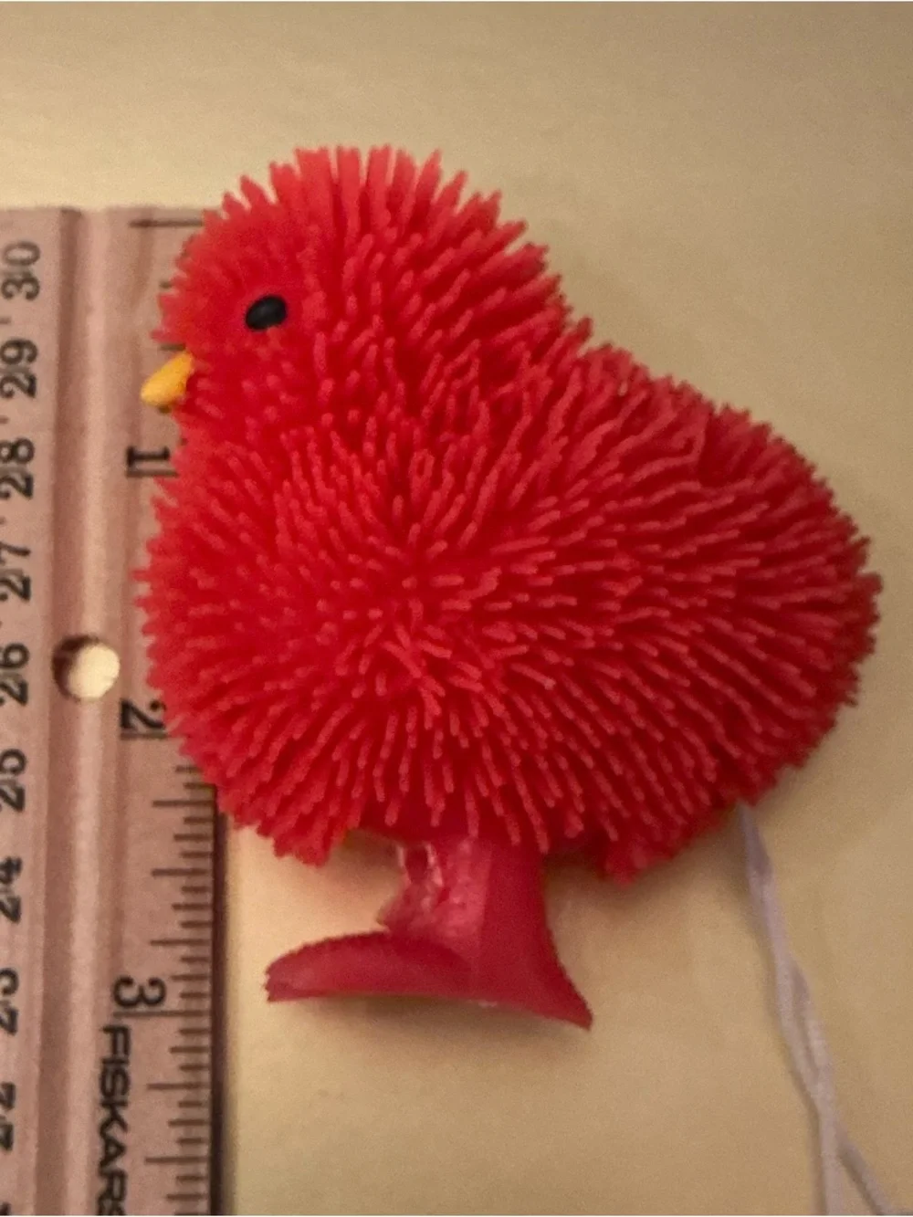Cute Puffer Chick Rubber Toy Red, Pink, Orange